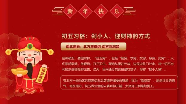 剪纸灯笼光斑南北方春节习俗PPT1