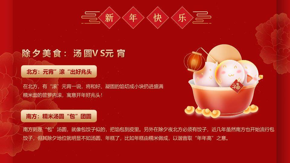 剪纸灯笼光斑南北方春节习俗PPT5