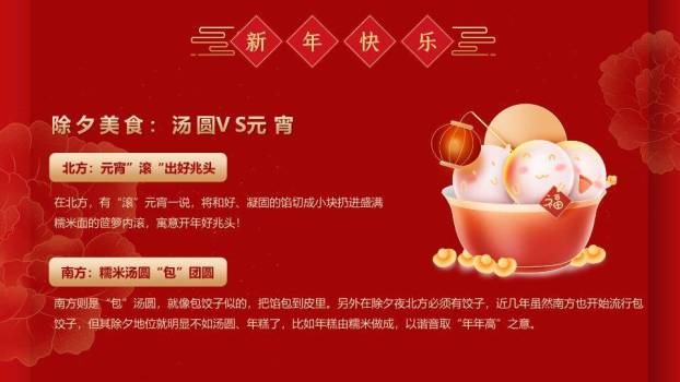 剪纸灯笼光斑南北方春节习俗PPT5