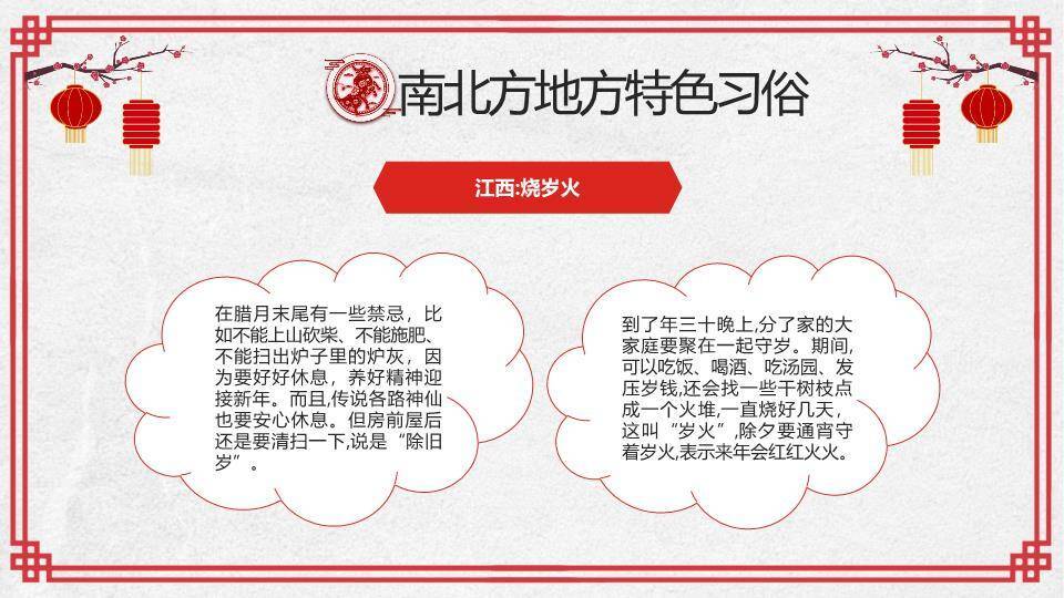 福字印章南北方春节习俗对比班会PPT9
