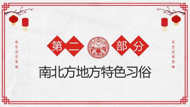 福字印章南北方春节习俗对比班会PPT4