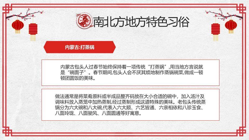 福字印章南北方春节习俗对比班会PPT6