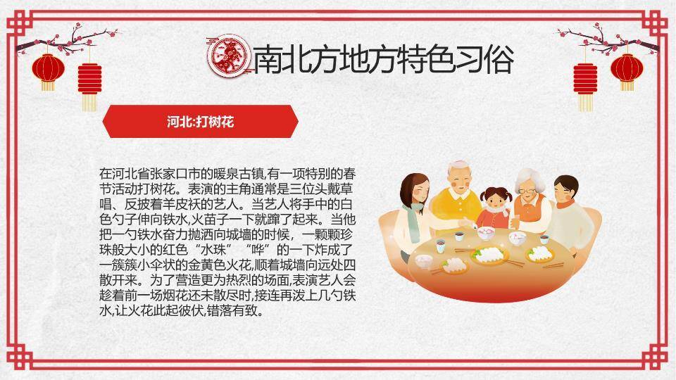 福字印章南北方春节习俗对比班会PPT7