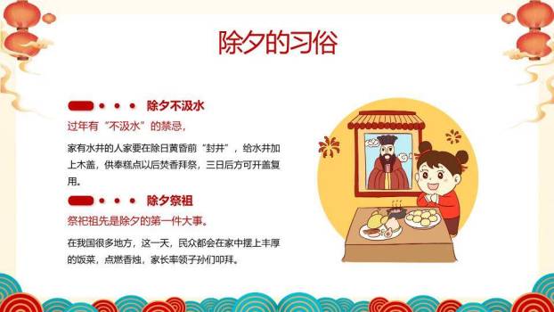 水墨山居串灯笼除夕习俗班会PPT1