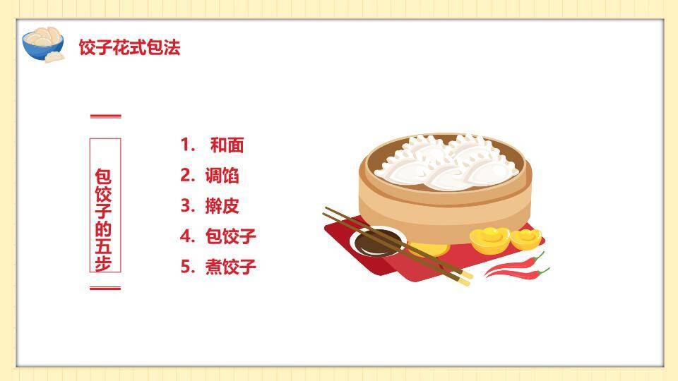 家庭温馨围坐包饺子春节习俗PPT4