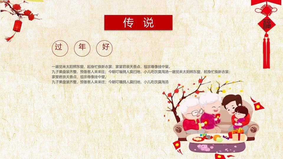 圆形镂空剪纸春节习俗宣传PPT4