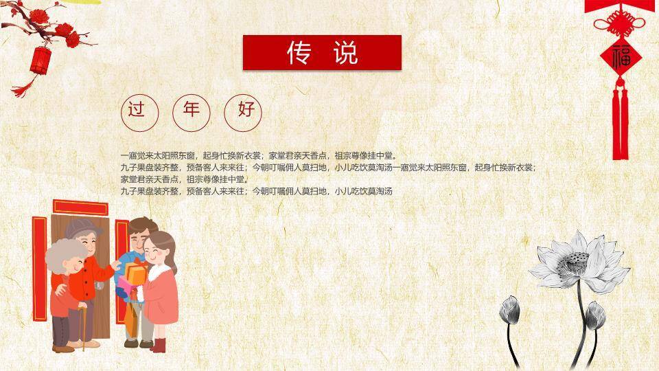 圆形镂空剪纸春节习俗宣传PPT5