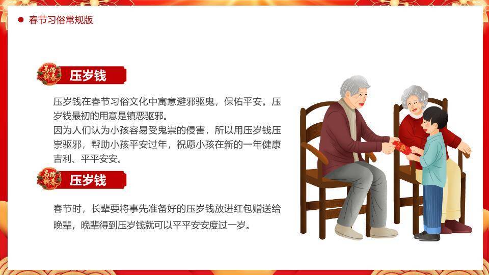 金剪纸马马年春节习俗介绍PPT2