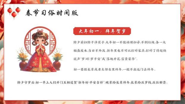 骏马牡丹诗画春节文化科普PPT5