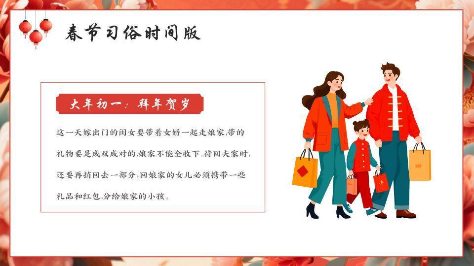 骏马牡丹诗画春节文化科普PPT6