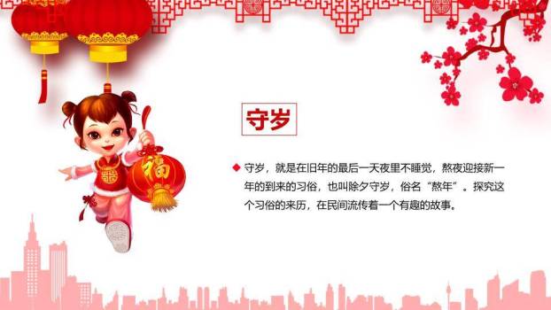 胖娃娃卷轴新年传统习俗PPT6