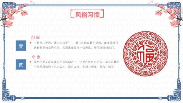 飞檐梅花春节习俗简洁版PPT4