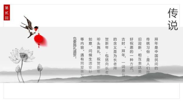 水墨街景年事习俗时间线PPT5