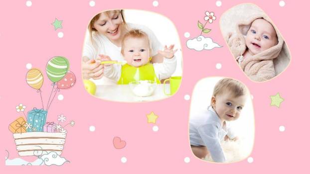 宝宝满月宴动态相册PPT模板9