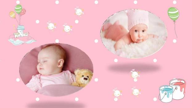 宝宝满月宴动态相册PPT模板2