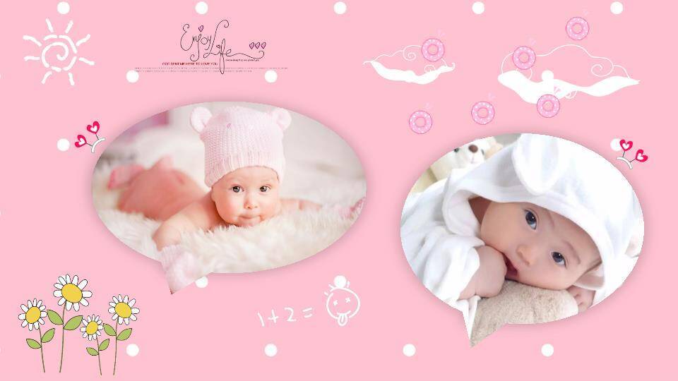 宝宝满月宴动态相册PPT模板3