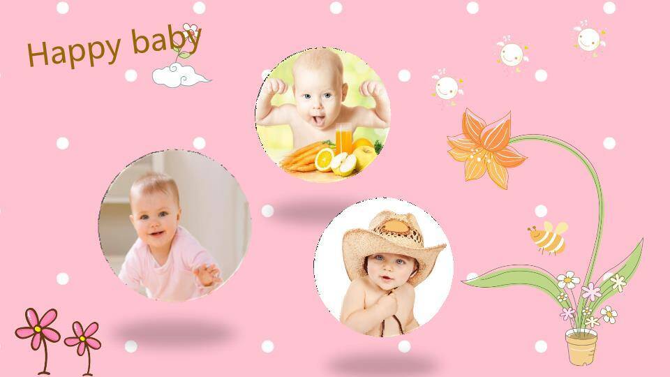 宝宝满月宴动态相册PPT模板6