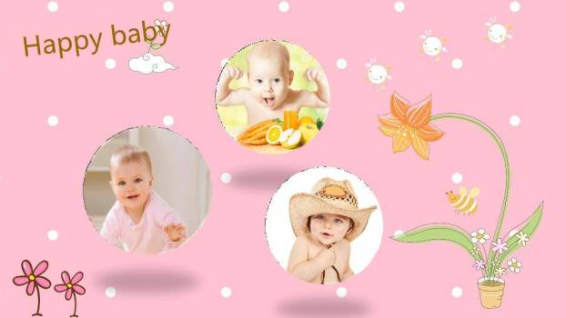 宝宝满月宴动态相册PPT模板6