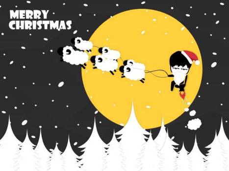 JI-00010扁平化喜庆圣诞节PPT模板0