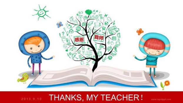 JI-00043动态卡通感恩教师节PPT模板0