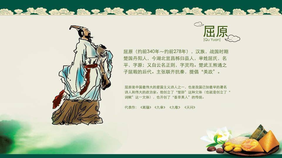 JI-00055端阳怀古粽香千里PPT模板2