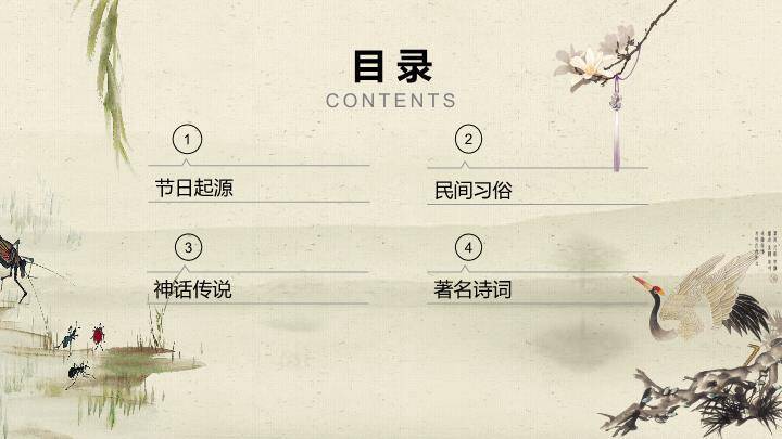 JI-00070复古九九重阳节介绍PPT模板9