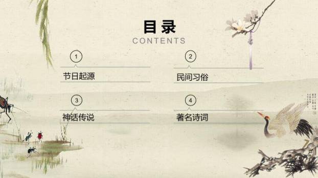 JI-00070复古九九重阳节介绍PPT模板9