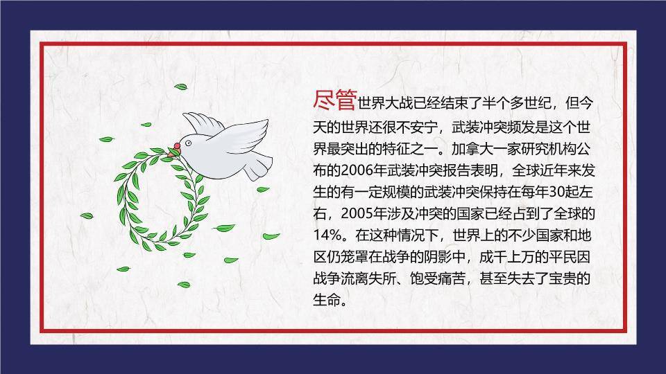 JI-00096国际和平日PPT模板3