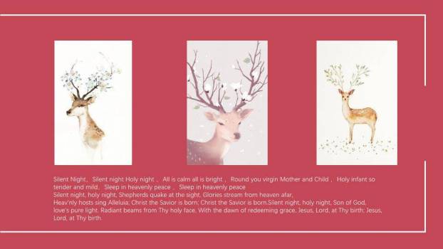 JI-000138简约长阴影驯鹿圣诞节PPT模板3