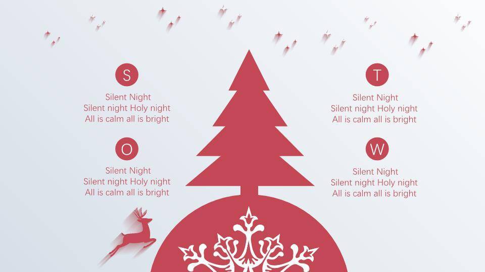 JI-000138简约长阴影驯鹿圣诞节PPT模板6