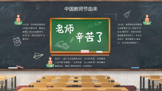 JI-000140教室黑板教师节PPT模板1
