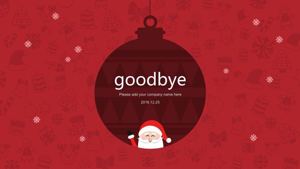 JI-000161卡通扁平化圣诞节PPT模板4