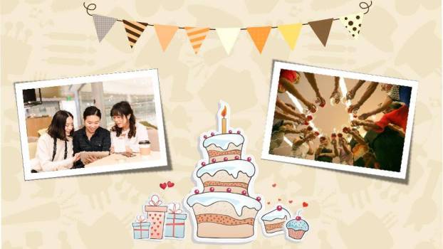 JI-000186可爱卡通祝你生日快乐PPT模板2