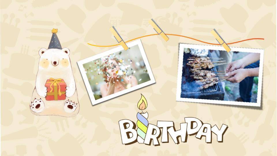 JI-000186可爱卡通祝你生日快乐PPT模板7