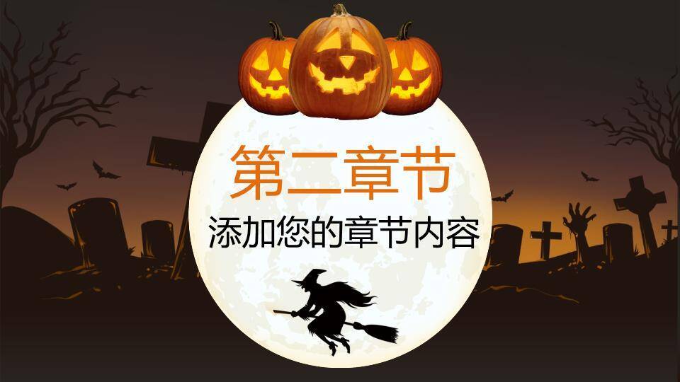 JI-000192恐怖南瓜灯万圣节PPT模板1