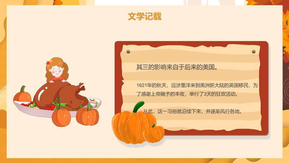 JI-000213美国感恩节介绍PPT模板4