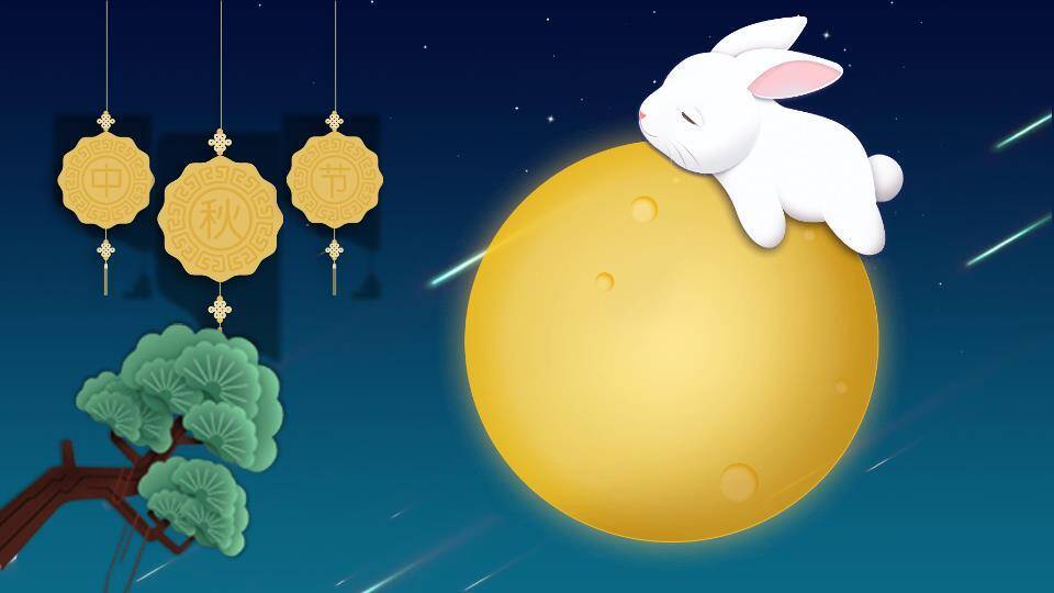 JI-000220明月玉兔中秋节PPT模板5