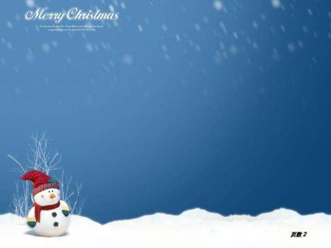 JI-000268圣诞节可爱小雪人PPT模板1