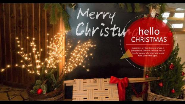 JI-000275圣诞老人坐鹿车送礼物PPT模板9