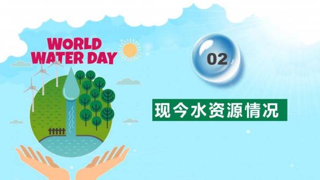 JI-000283世界水日主题班会PPT模板1