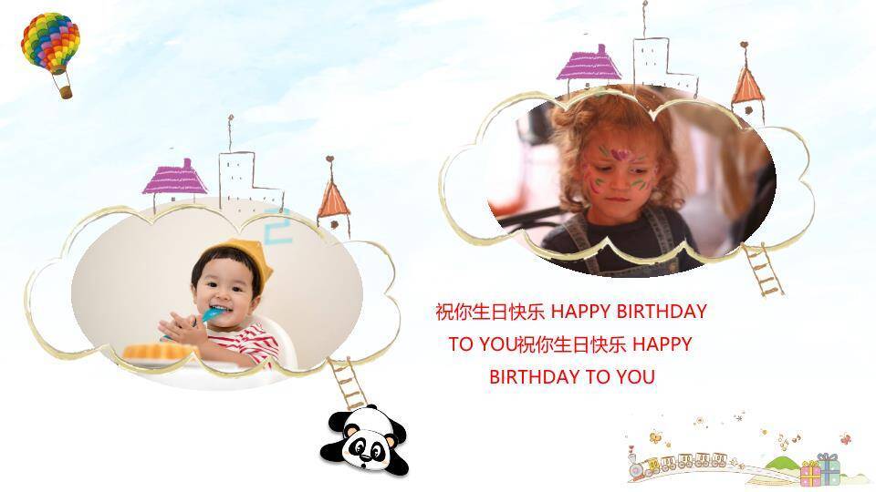 JI-000305五彩缤纷生日快乐PPT模板2