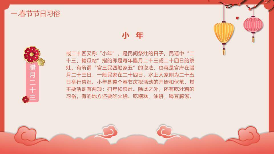JI-000311喜庆灯笼春节习俗介绍PPT模板3