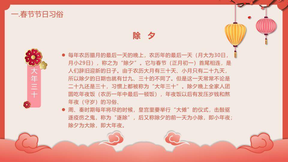 JI-000311喜庆灯笼春节习俗介绍PPT模板6