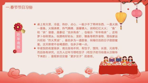 JI-000311喜庆灯笼春节习俗介绍PPT模板7