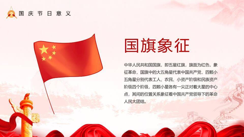 JI-000312喜庆红色欢度国庆节PPT模板7