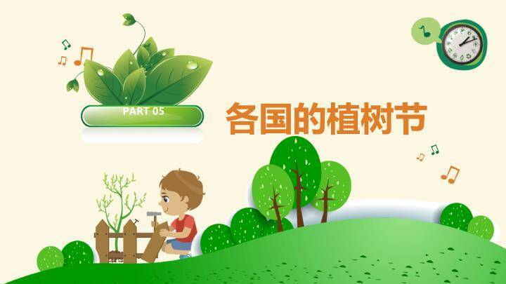 植树节绿色环保PPT模板4