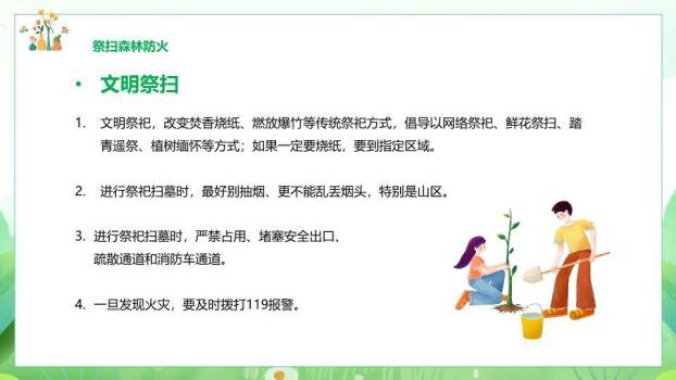 清明踏青安全出行PPT模板5