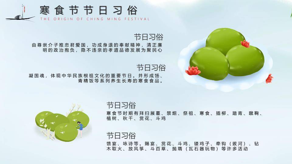 寒食节传统习俗PPT模板9