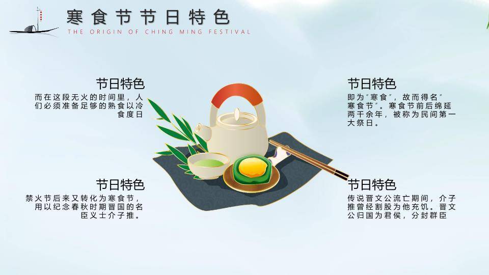 寒食节传统习俗PPT模板2