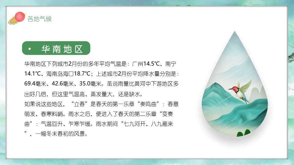 雨水节气小学课堂PPT模板2